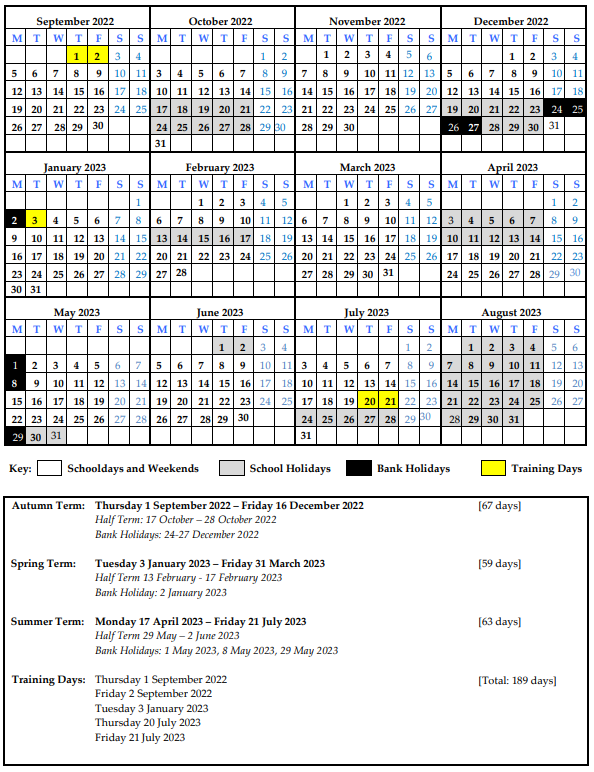 Gateway Primary Free School Term Dates